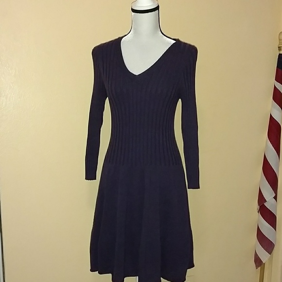 dark purple sweater dress